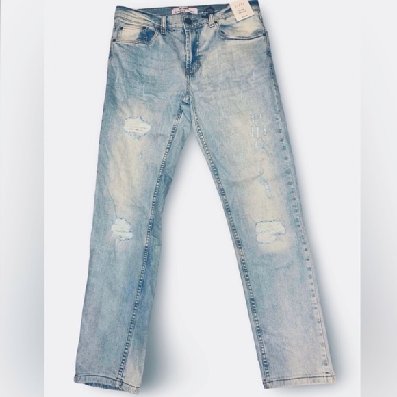 Uh Denim Other - UH Denim Men's Slim Distressed Jeans Light Wash 32x32 NWT